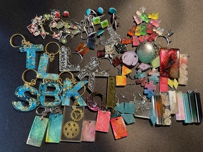Resin Craft Jewelry Lot Someone Started, Finish It For Them!