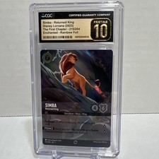 Disney Lorcana Simba Enchanted 215/204 CGC Pristine 10 Black