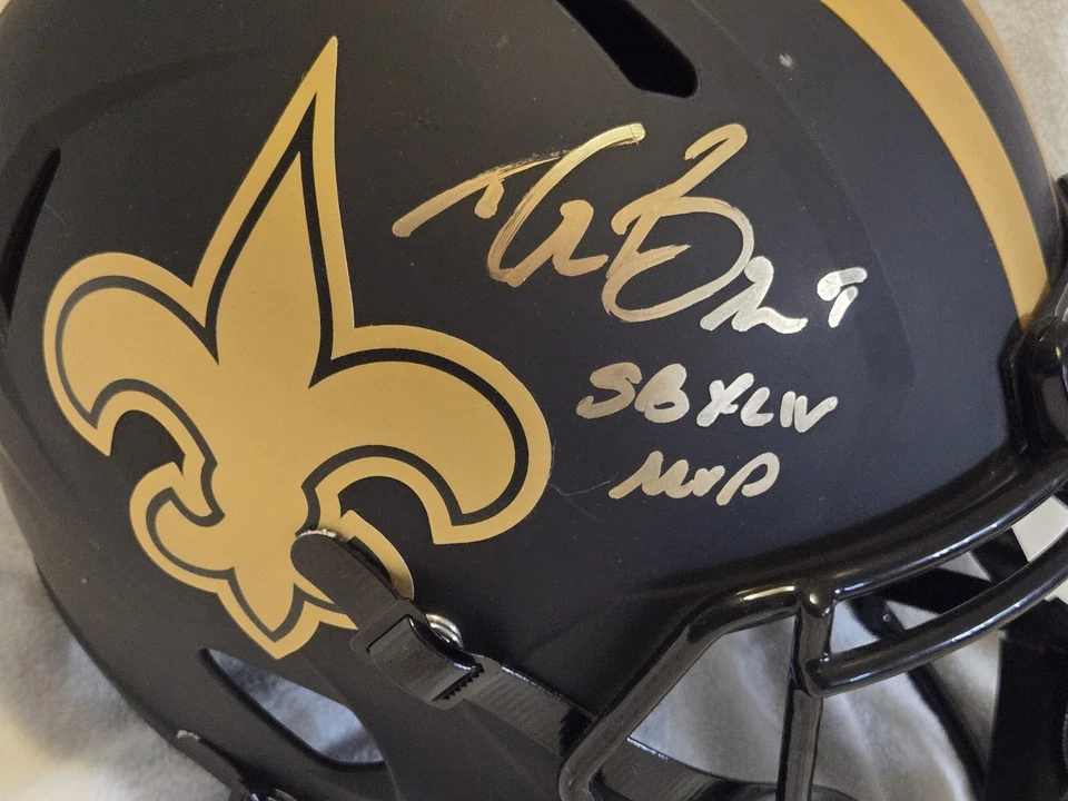 DREW BREES Signed Full Size Eclipes Saints Helmet w/"SBXLIV MVP" BECKETT COA - Image 2 of 4