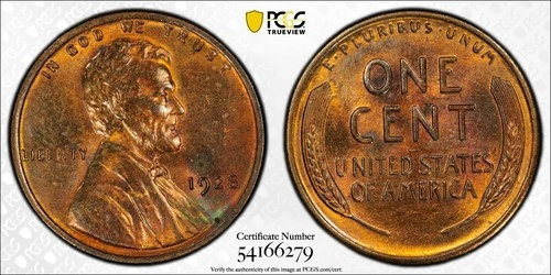 1928 1C Lincoln Wheat Cent PCGS MS 63 RB - Pleasing Toning, Nice Example - SLB28