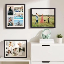 11x14 Collage Picture Frame Display Pictures 5 4x6 with Mat  Wall Decor, Black