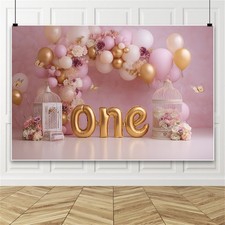First Birthday Backdrop One 1st Birthday Photo Baby Shower Background Balloon