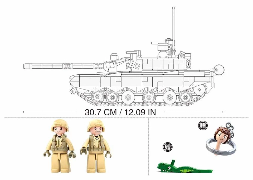 Type 99A brick tank model - Sluban M38-B0790 - 893 bricks - Image 4 of 4
