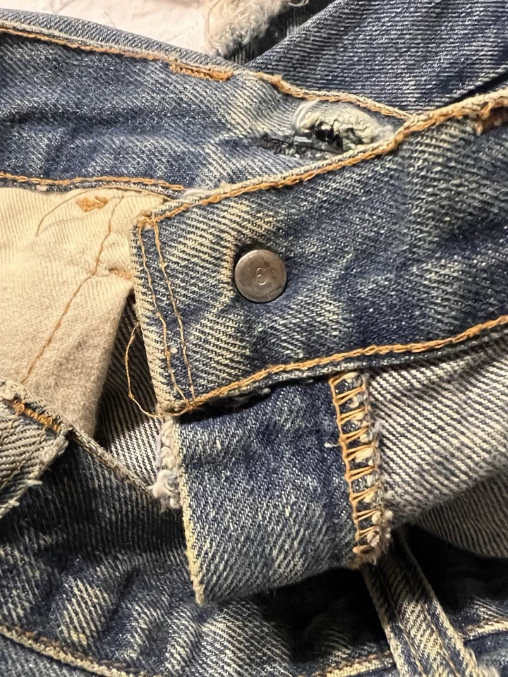 Jeans Levi’s Big E Orange Tab Denim 646 Distressed Mudwash Bell Vintage Años 70 1972 Foto 4 de 4