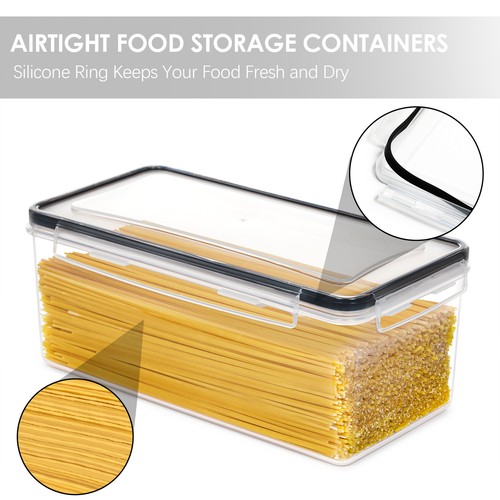 4Pcs Kitchen Dry Food Storage Containers Airtight Pantry Containers with Lids AU - Picture 14 of 16
