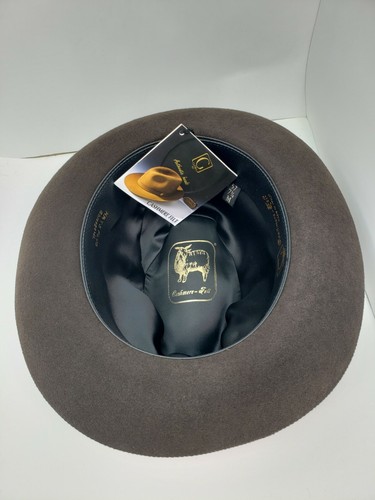 GUERRA 1855 CASHLUX CASHMERE FELT TOP QUALITY FEDORA HAT BROWN MADE IN ITALY - Picture 6 of 8