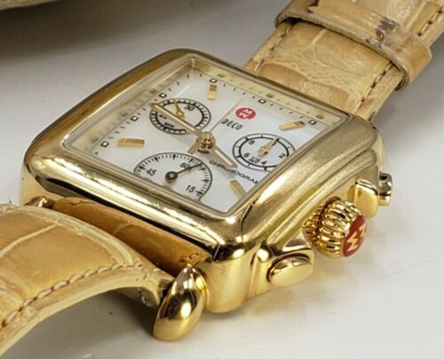 Reloj Michele Signature Deco esfera cronógrafo sin diamante para damas acero St - Imagen 4 de 7