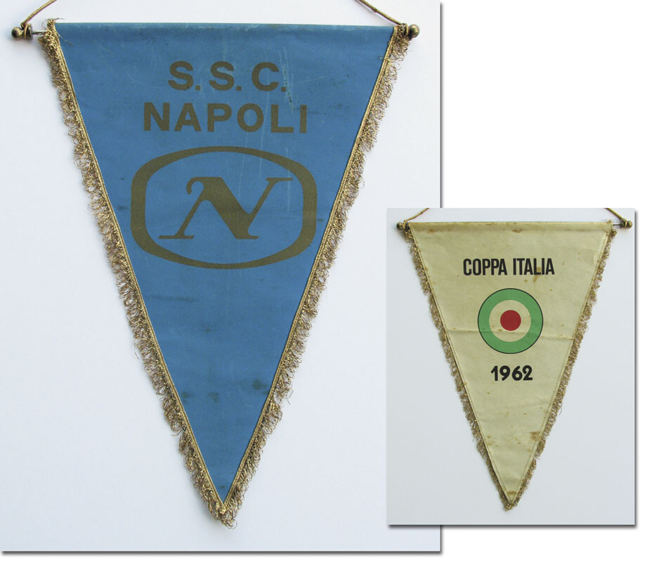 イタリア　サッカー　SSCナポリ　1987年　優勝記念旗 Ssc Naples Napoli Match Pennant 1962 35x25 cm Soccer Football | eBay