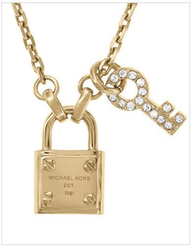michael kors gold lock necklace