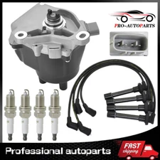 For Honda Accord EX LX Acura CL 2.3L Ignition Distributor +Spark Plug +Wireset