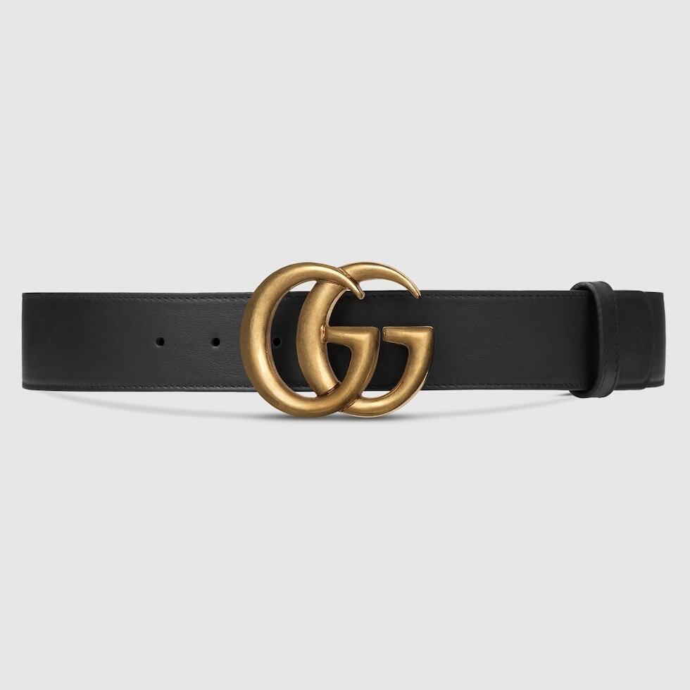 アクセサリーその他 GUCCI GG MARMONT 2015 RE-EDITION WIDE BELT Gucci GG Marmont 2015 Re-Edition Wide Belt in Black Leather