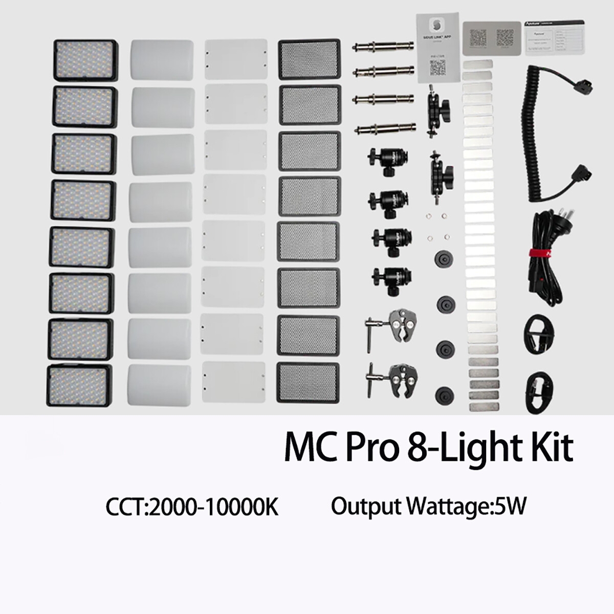 Aputure MC Pro 8-Light Kit RGBWW LED Light Photography Aputure MC Pro 8-Light Kit RGBWW LED Light Photography