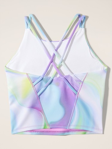 Athleta Girl L Long Distance Strappy Built in Bra Tank Sea Glass Size L 12 - Picture 2 of 4