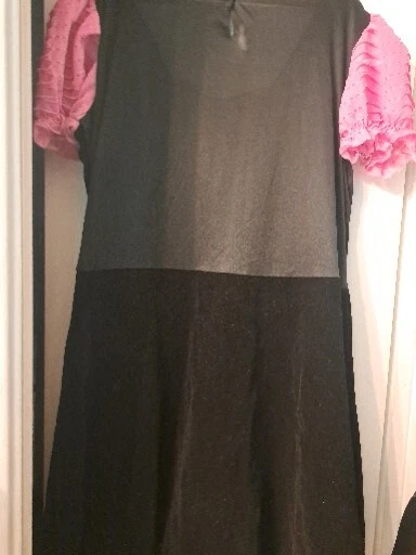 Vestido Rosa Mujer Negro y Rosa Rock Bávaro Gótico Terciopelo Disfraz Talla XL  Foto 3 de 4
