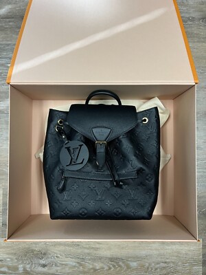 Used Louis Vuitton Monogram Backpack  SP0055.Drawstring . One front zip pocket. Louis Vuitton Montsouris Backpack Brown Canvas Monogram | eBay main image 3