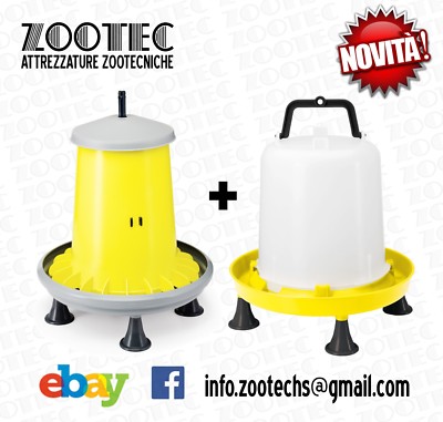 Abbeveratoio E Mangiatoia Automatica Per Galline - Kit Con Design A Manicotto Rotante, Per Pollame