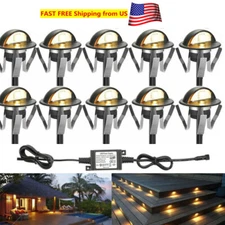 10pcs Low Voltage Kit LED Deck Step Stair Light Outdoor 1.38" Landscape Lighting
