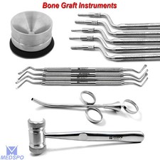 Dental Osteotome Sinus Lift Surgery Kit Lucas Curette Bone Graft Mallet Hammer