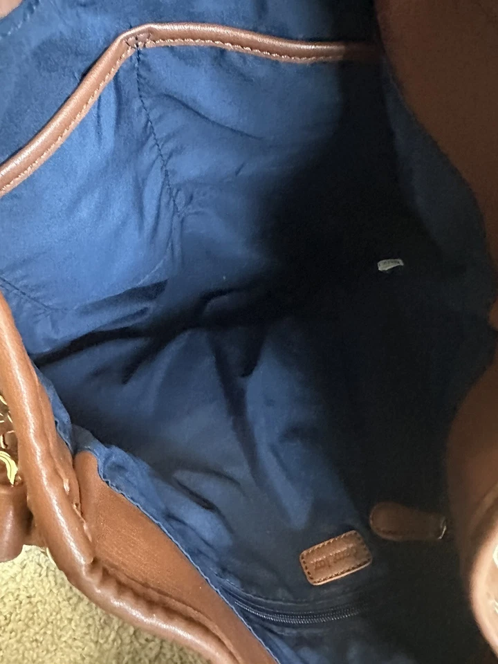 Bolsa de mão grande Deux Lux tecido couro hobo bolsa tote marrom texturizada trabalho escola - Imagem 4 de 4