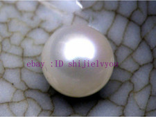 1 Pair Charming 10mm perfect round loose white south sea pearl half drilled AAA 