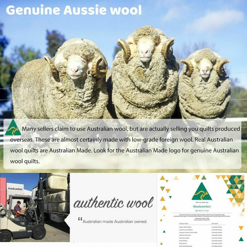 Aus Made Merino Wool Quilt Duvet Doona Summer/Winter All Size 350/500/700 GSM - Picture 8 of 17