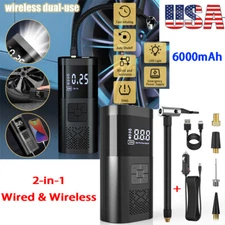 150PSI Air Compressor Tire Inflator For Car Moto Bike Tires Air Pump Cordless US