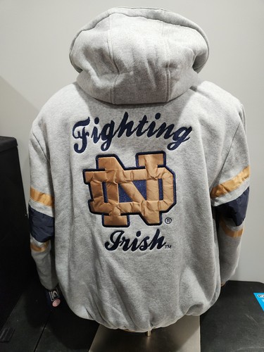 OFFICIALLY LICENSED NCAA COLLEGE NOTRE DAME FIGHTING IRISH JACKET WITH HOOD NEW - Picture 3 of 13