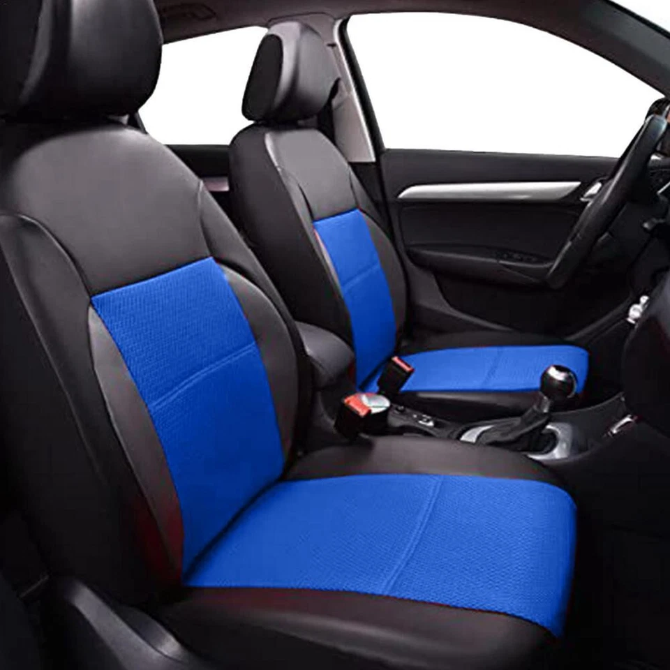 5-Sits Front Rear Car Seat Covers Full Set Cushion Protector Leather Accessories - Image 4 of 4