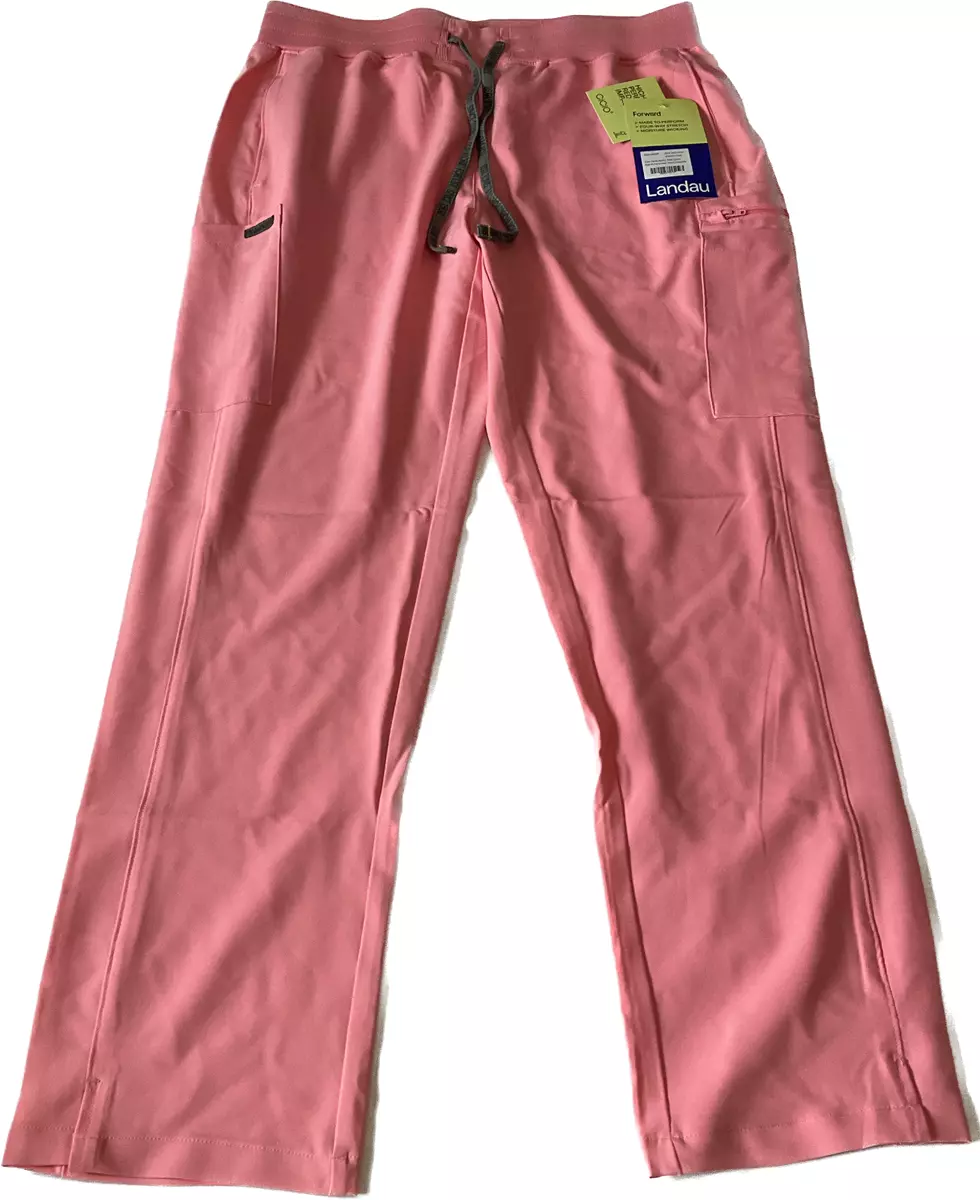 Landau Forward Scrub Pants Womens Size M Petite Rose Quarts