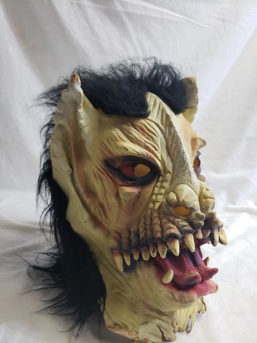 Halloween Scary Heavy Latex Horror Werewolf Demon Monster Creepy Mask Red 523 - Picture 3 of 7