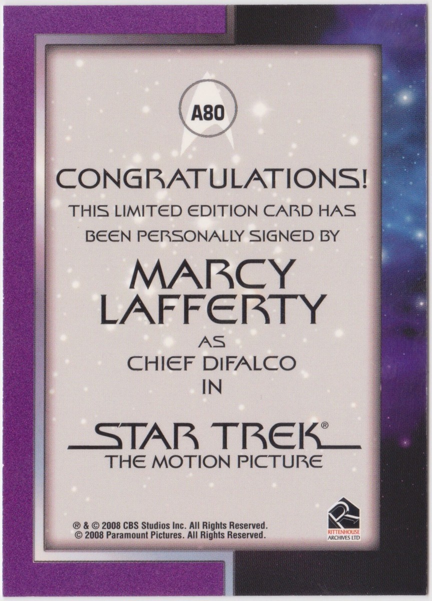2010 QUOTABLE STAR TREK MOVIES MARCY LAFFERTY - CHIEF