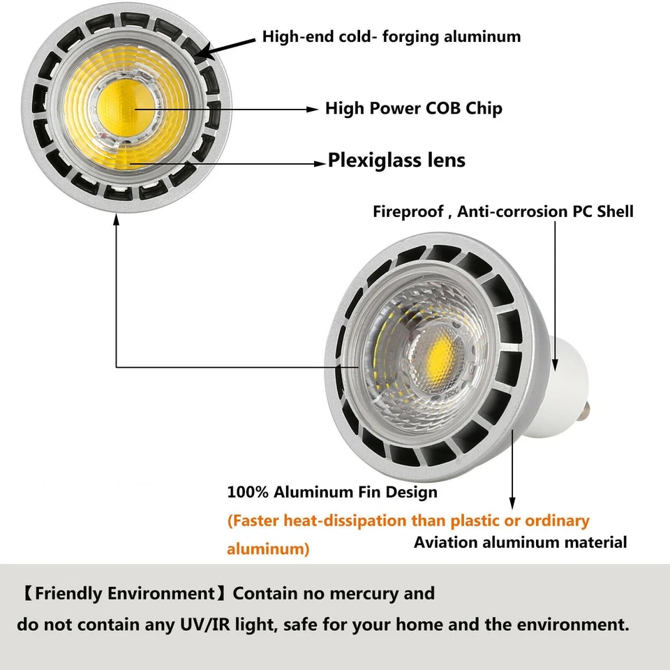 220V 110V Dimmable MR16  GU10 E27 E26 15W LED SpotLight COB Bulb High Power Lamp - Image 3 of 4