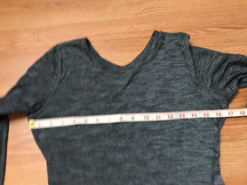 Lululemon Shirt Womens 6 Heather Gray Long Sleeve Stretch Logo Thumbhole Running - Picture 6 of 11
