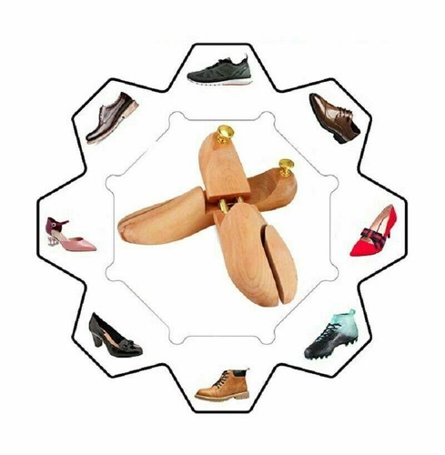 Premium Shoe Tree Stretchers Wood Shoe Trees Twin Tube Wooden Boots Trees Brown - Picture 11 of 12