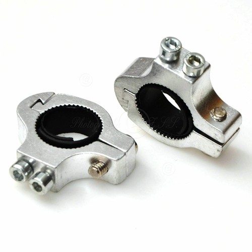 2x Bike e-Bike Motorcycle LED Light Lamp Clamp Holder Handlebar Mount Bracket - Picture 8 of 12