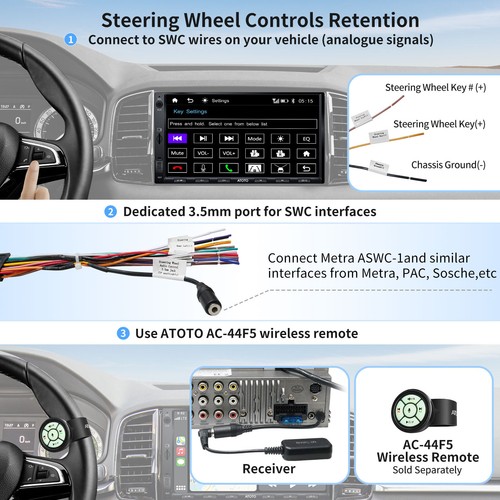 ATOTO F7 XE 7in Car Stereo Double 2DIN SXM Radio Wireless CarPlay & Android Auto - Picture 5 of 12
