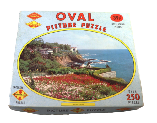 Vintage Warren Built-Rite Complete Jigsaw Picture Puzzle Laguna Beach 250 Pieces - Picture 1 of 7