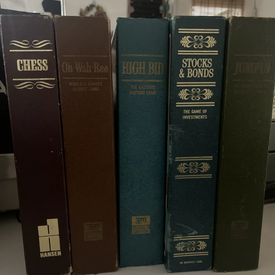 Lot 5 Vintage 1960's 3M Book Shelf Games Chess,Stocks Bond, High Bid Complete - Image 2 of 2