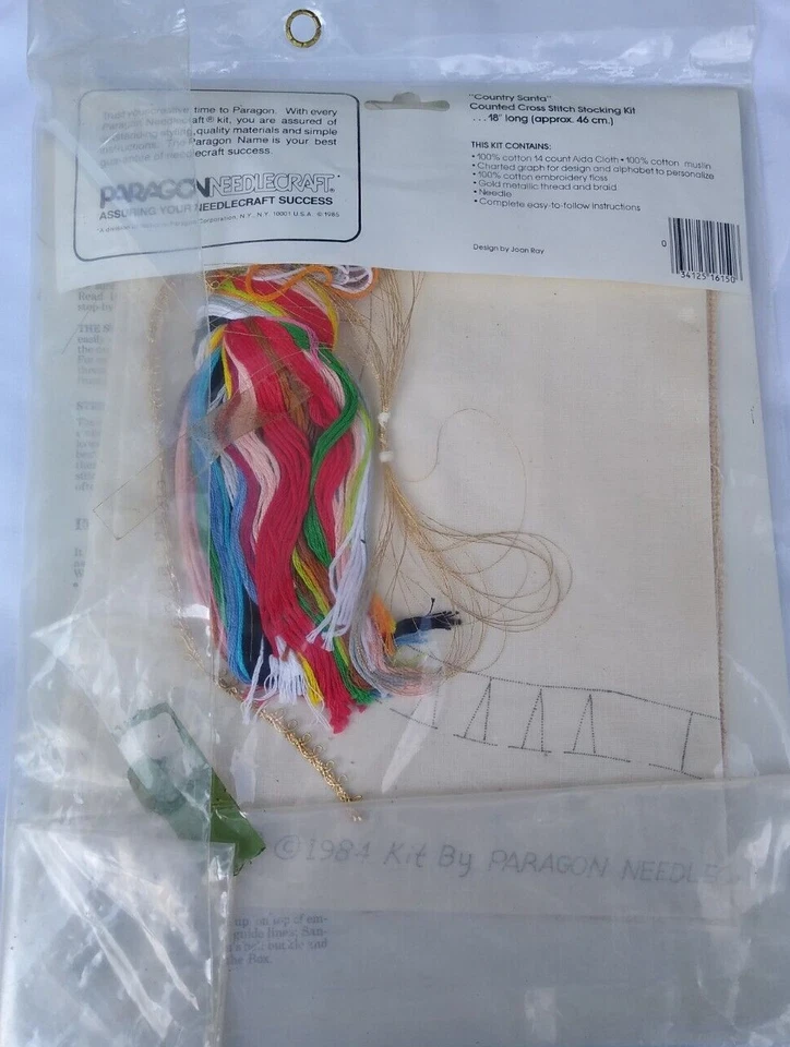 De colección Nuevo de Lote Antiguo Kit de Agujas Paragon 6150 Country Santa Contado Punto de Cruz Medias Foto 4 de 4