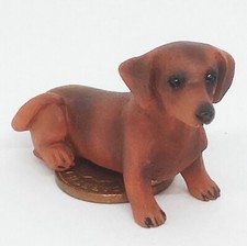 Dolls House Dachshund Dog Miniature Resin 1:12 Scale Puppy Z21 tumdee
