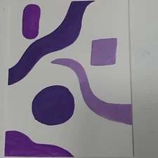 6x8 Inch Gouache Painting On Watercolor Paper Pop Abstract Title Plumb Mind A1