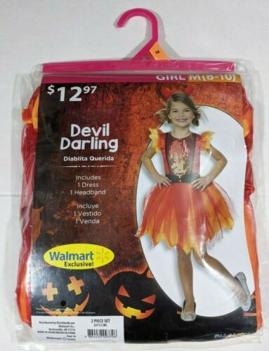 Devil Darling Girls Medium 8-10 Dress Up / Role Play Cos Play Halloween Costume  - Picture 1 of 6
