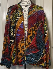 Chico s Heritage 100 Silk Woven Jacket 35 Year Anniversary Sold Out Size 3/16