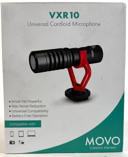 MOVO Model VXR10 Universal Condenser Video Microphone w/ Shock Mount Pop Filter