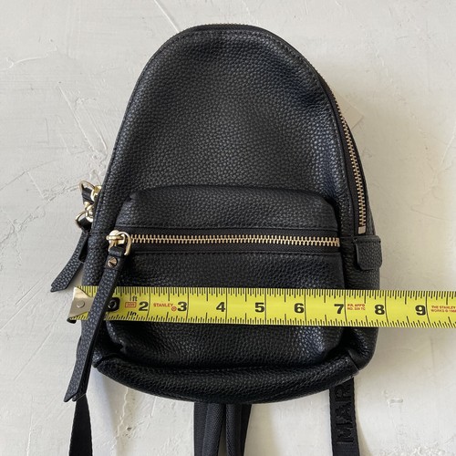 New $275 MARC JACOBS Mini Pebbled Leather Adjustable Backpack Purse Bag BLACK - Picture 10 of 12