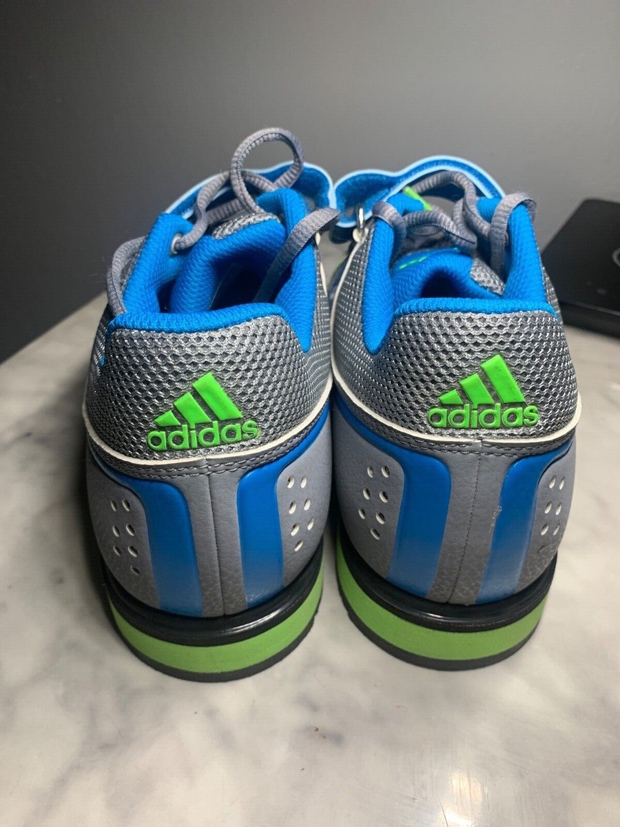Adidas Powerlift 2 Trainer Men\'s Power Lifting Shoes Gray M18769 Sz 7 Size 7 - Adidas Powerlift 2.0 (M18769) Shoe Gray/Blue/Green  main image 4