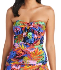 BLEU ROD BEATTIE Night Safari Print Bandini Top, Multicolor Size 4, MSRP $95