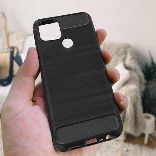 COVER IN SILICONE CARBON LOOK per SMARTPHONE - RESISTENTE CUSTODIA NERO - Foto 89 di 151