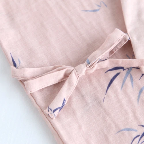Pijama japonés Yukata kimono algodón bambú Khan albornoz al vapor ropa de dormir - Imagen 8 de 17
