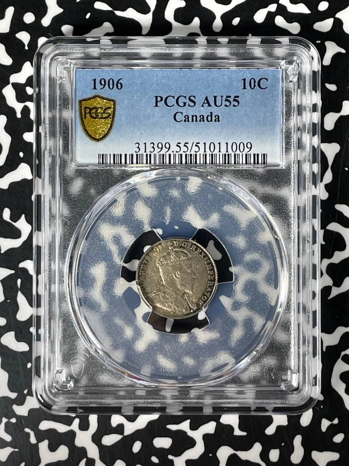 1906 Canada 10 Cents PCGS AU55 Lot#G162 Silver! - Image 2 of 4